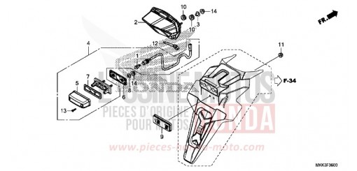 TAILLIGHT/LICENSE LIGHT CRF1000A2J de 2018
